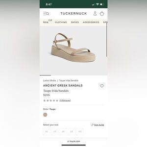 Ancient Greek Sandals. Never worn. Purchased new this season through Tuckernuck